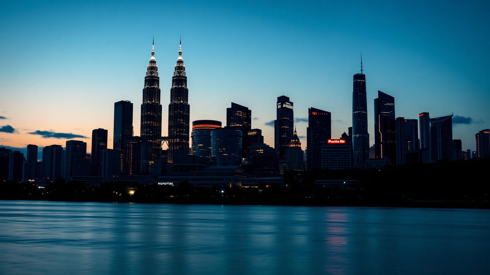 Panorama bandar Kuala Lumpur pada waktu senja